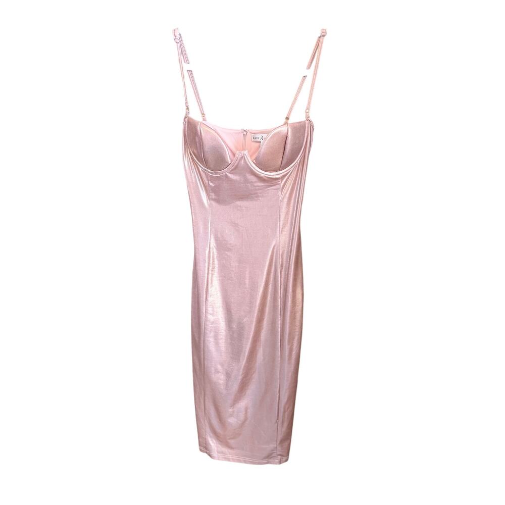 Rare London rose gold bodycon metallic dress girls night birthday party size XS